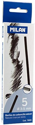 [7800] Caja 5 barritas de carboncillo natural ø 3-5MM milan 7800