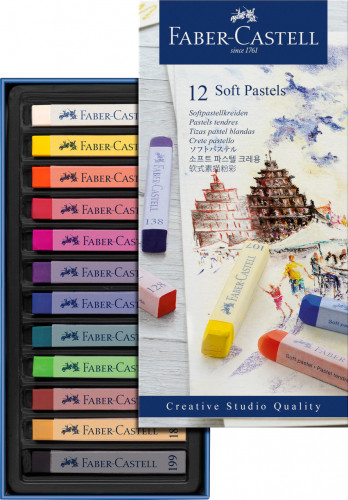 [128312] Estuche 12 barras soft pastel faber castell 128312
