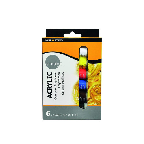 [D126500006] Set pintura acrílica 6X12ML simply daler rowney D126500006