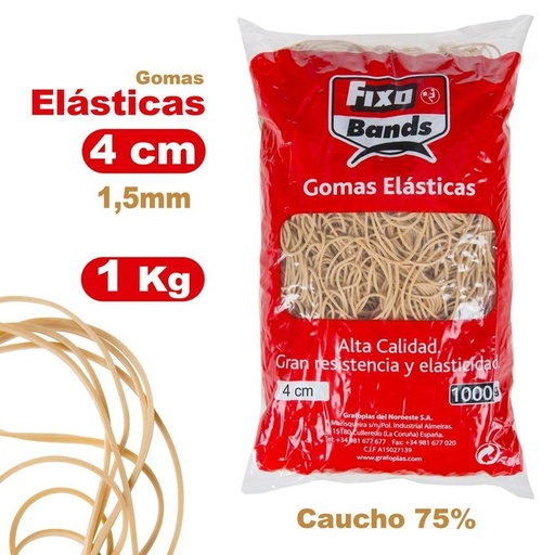 [00047040] Gomas elasticas 1,5 mm x 4 cm fixo bolsa 1 kg