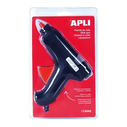[13942] Pistola silicona apli 40W + 2 barras silicona