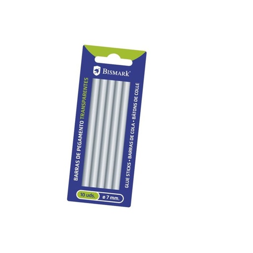 [327109] Barras silicona 7,2MM transparente blister 10UD