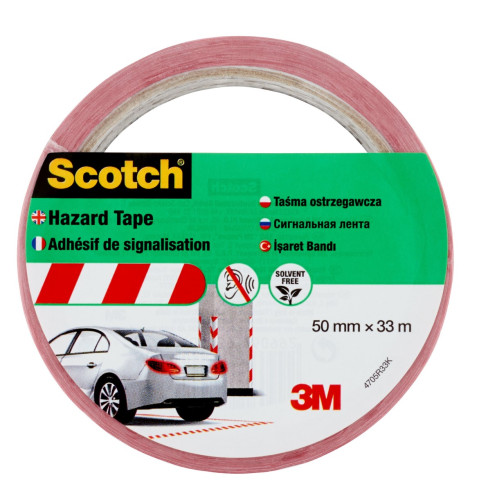 [7100181226] Rollo cinta adhesiva de señalización 4705 blanca y roja 50MM x 33M scotch 7100181226