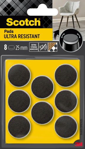 [7100309753] Blister 8 fieltros adhesivos ultra resistentes 25MM diametro negro SP87A35 scotch 7100309753