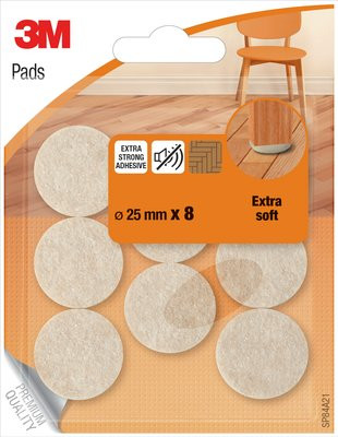 [7100309845] Blister 8 fieltros adhesivos extra suaves 25MM diametro beige SP84A21 scotch 7100309845