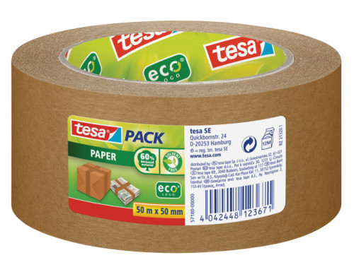 [57180-00000-02] Precinto papel ecológico marron 50MX50MM tesa 57180-00000-02