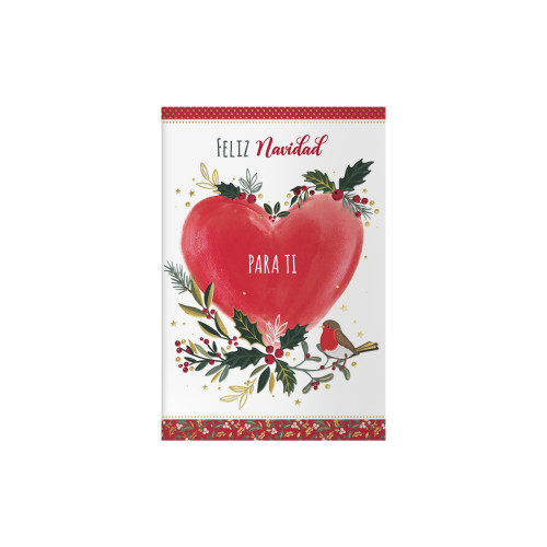 [70019] Tarjetas de felicitación navidad - tamaño 11,5 x 17 cm - modelo corazón dohe 70019
