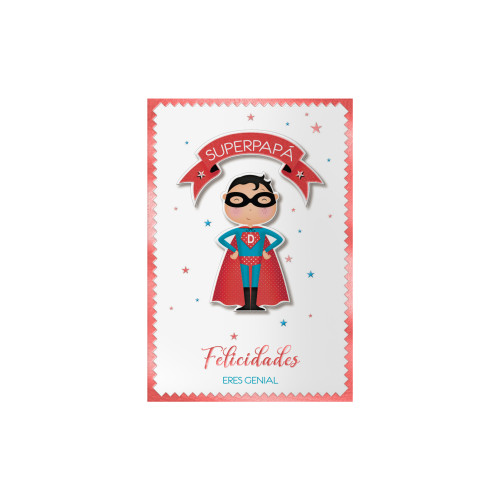 [70082] Tarjetas de felicitación papás - tamaño 11,5 x 17 cm - modelo superdad dohe 70082