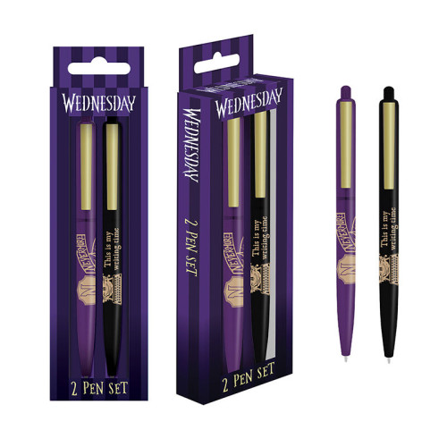 [SR74439] Set 2 bolígrafos nevermore wednesday pyramid international redstring SR74439
