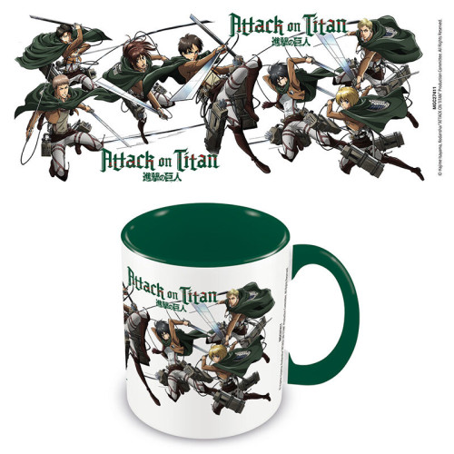 [MGC27411] Taza personajes attack on titan interior verde 315 ml pyramid international redstring MGC27411