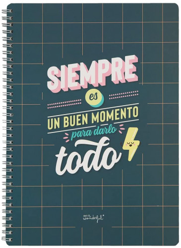 [WOA11049ES] Libreta - siempre es buen momento para darlo todo mr wonderful WOA11049ES