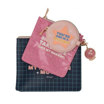 [WOA11281EM] Set de 3 neceseres - life happens. shopping helps. mr.wonderful WOA11281EM