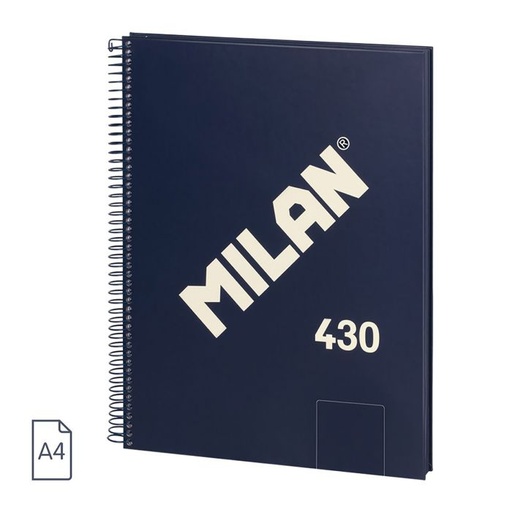 [57141E80B] Bloc milan tapa dura 430 since 1918 A4 95G 80H liso azul