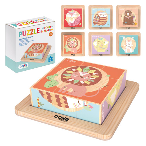 [64000] Puzzle de 9 bloques de madera - a partir de 2 años dohe 64000