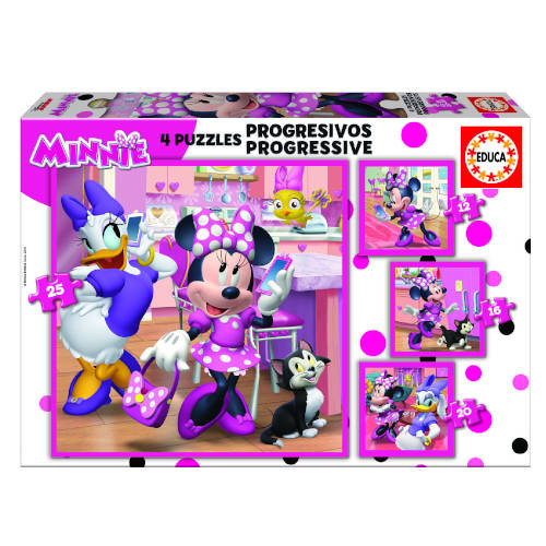 [17630] Puzzle progresivos minnie happy helpers 12-16-20-25 de 3-5 años educa borras 17630