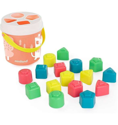 [5005097342] Cubo & formas encajable color salmon miniland 5005097342