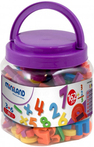 [97915] Juego letras numeros magneticos bote de 162 piezas miniland 97915