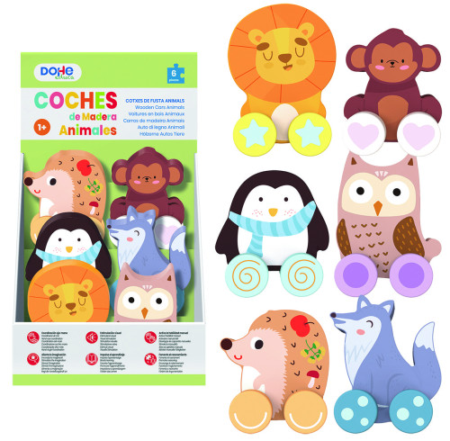 [64002] Cochecitos de animales de madera - a partir de 1 año dohe 64002