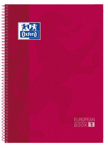 [100430198] Cuaderno europeanbook 1 tapa extradura A4+ 80 hojas 5X5 color rojo oxford 100430198