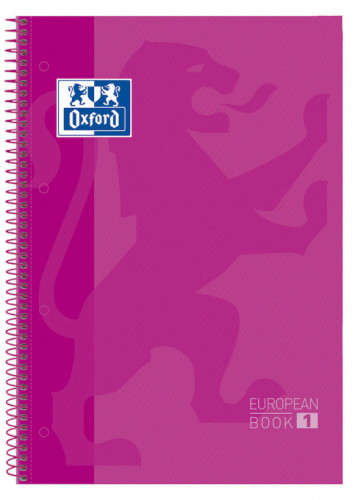 Cuaderno europeanbook 1 tapa extradura A4+ 80 hojas 5X5 color fucsia oxford 100430270