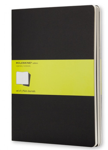 [QP323] Set de 3 libretas cahier negras xl (19X25CM) lisas moleskine QP323