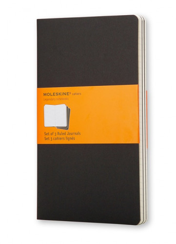 [QP316] Set de 3 libretas cahier negras l (13X21CM) rayas moleskine QP316