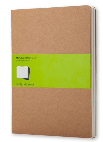 [QP423] Set de 3 libretas cahier marrón kraft xl (19X25CM) lisas moleskine QP423