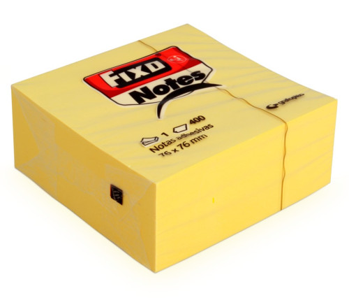 [65005463] Cubo 400 notas adhesivas 76X76MM amarillas fixo 65005463