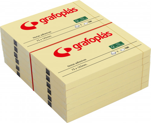 [65205360] PACK3 bloc 100 notas adhesivas 40X50MM amarillas grafoplas 65205360