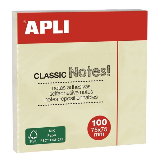 [10975] Notas adhesivas 75X75 apli amarillo