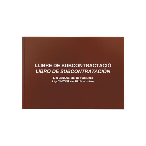 [5089] Libro contabilidad miquelrius mod. 89 subcontrataciones 5089 A4 apaisado 20H