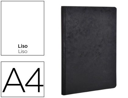 [791401C] Libreta age-bag tapa cartulina lomo cosido liso 96 hojas color negro 210X297 mm