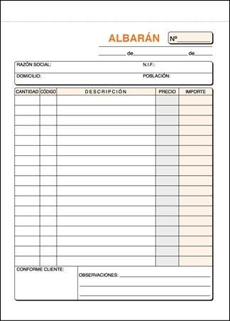 [T-82] Talonario albaranes 8º natural duplicado autocopiantes