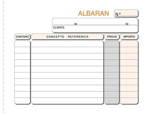 [T-116] Talonario albaran 8ºt-116 apaisado