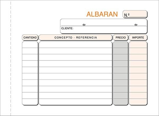 [T-123] Talonario albaran 8º t-123 apaisado duplicado autocopiante