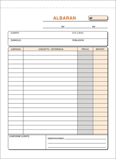 [T-120] Talonario albaran 4º t-120 natural duplicado autocopiante