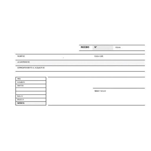 [12912] Talonario recibo 1/3 apaisado lito alquiler iva a-52