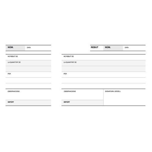 [12719] Talonario recibo 1/3 apaisado lito a-16 cat