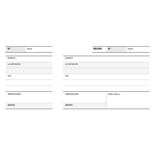 [12715] Talonario recibo 1/3 apaisado lito a-16