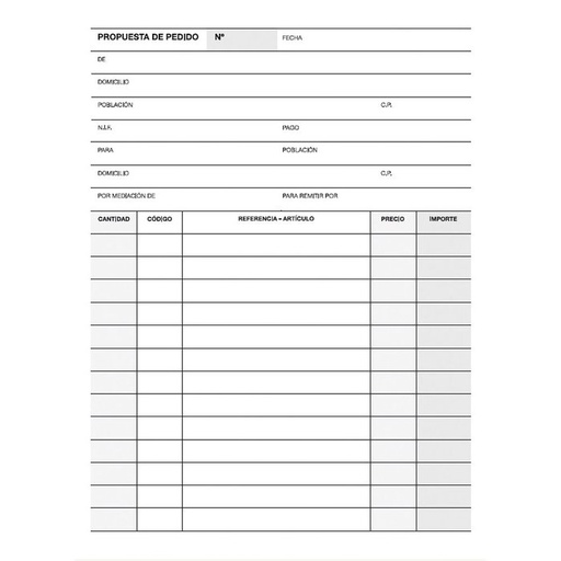 [12709] Talonario pedido 1/4 natural lito a-27