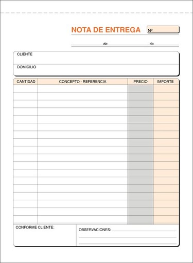 [T-91] Talonario nota entrega 4º t-91 natural duplicado autocopiant