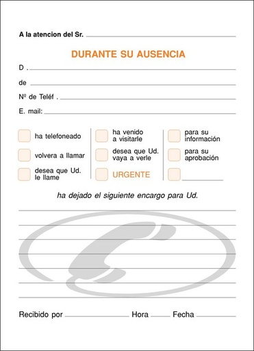 [T-62] Talonario llamadas telefonicas 8º t-62 blanco