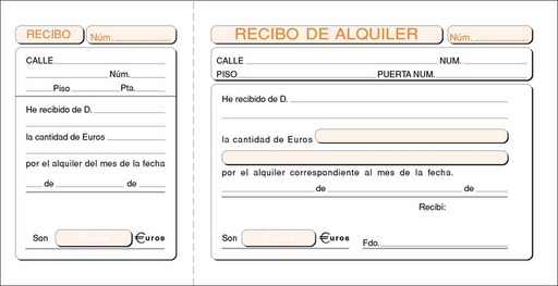 [T-50] Talonario inquilinato 1/3 especial t-50 sencillo papel lito