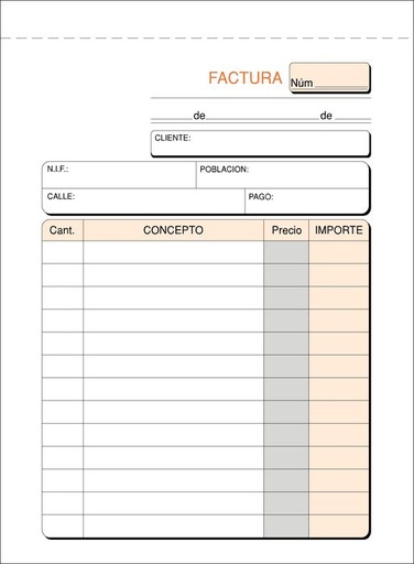 [T-68/S] Talonario facturas 8º t-68/s natural duplicado autocopiante