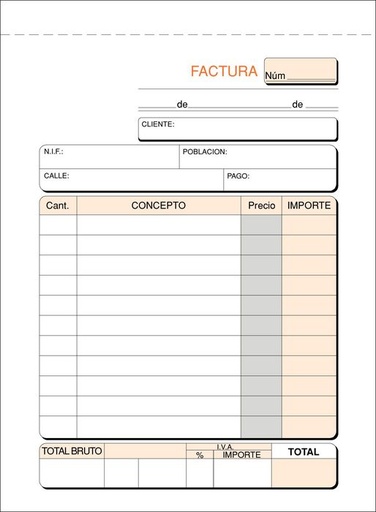 [T-46] Talonario facturas 8º t-46 natural