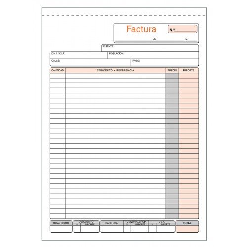 [T-56] Talonario factura folio t-56 natural duplicado autocopiante