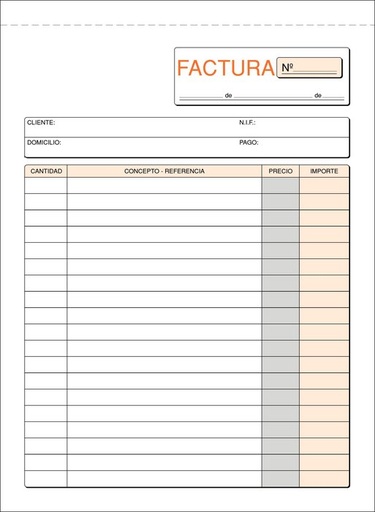 [T-65] Talonario factura 4º t-65 natural triplicado autocopiante