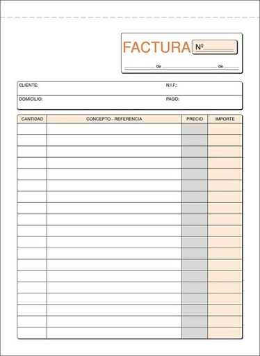 [T-6S] Talonario factura 4º t-6/s natural