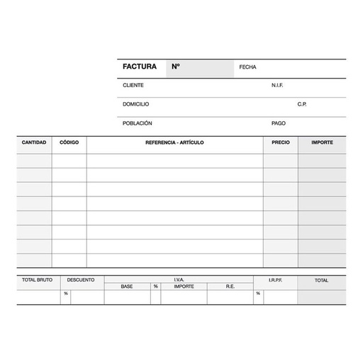 [12703] Talonario factura 1/8 apaisado duplicado a-67