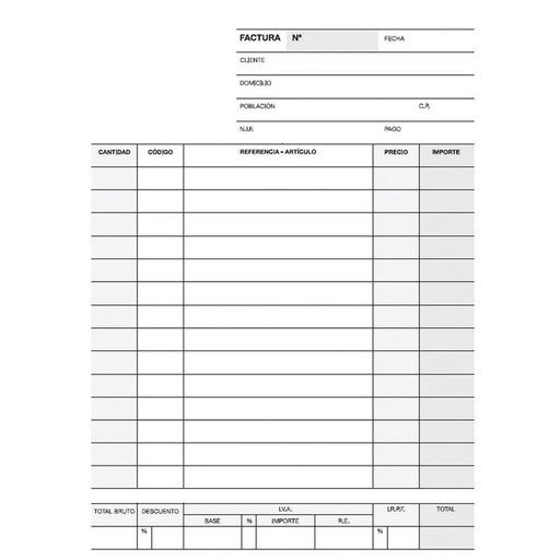 [12701] Talonario factura 1/4 natural duplicado a-63